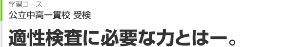 適性検査に必要な力とはー。