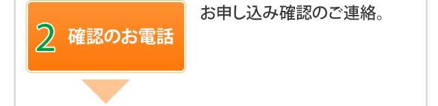 2.確認のお電話 お申し込み確認のご連絡。